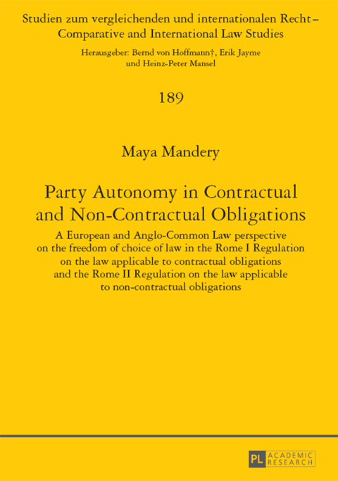 Cover image for book Party Autonomy in Contractual and Non-Contractual Obligations