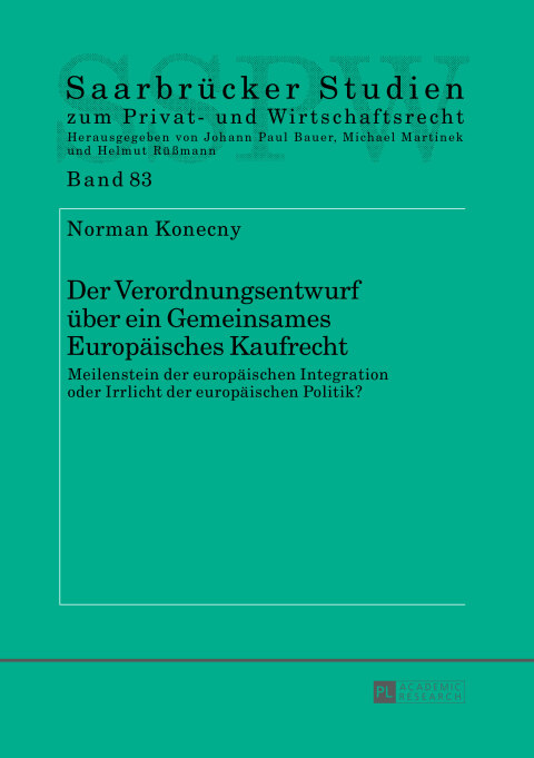 Cover image for book Der Verordnungsentwurf ueber ein Gemeinsames Europaeisches Kaufrecht