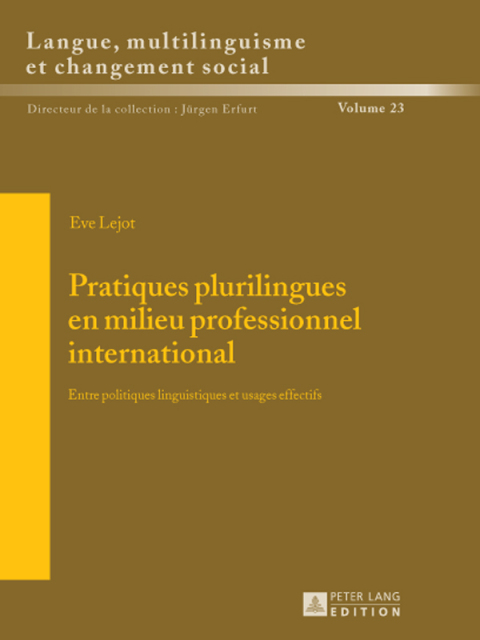 Cover image for book Pratiques plurilingues en milieu professionnel international