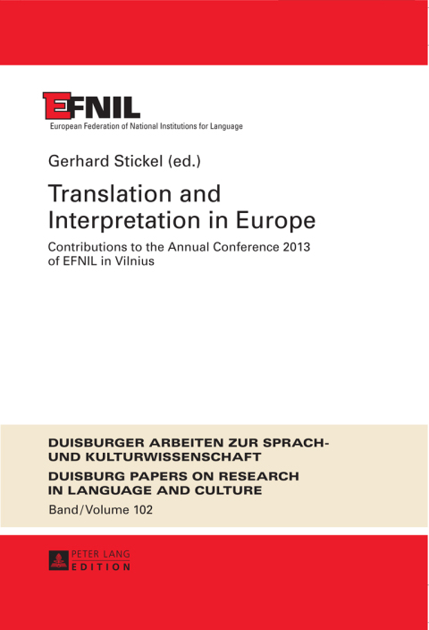 Cover image for book Translation and Interpretation in Europe