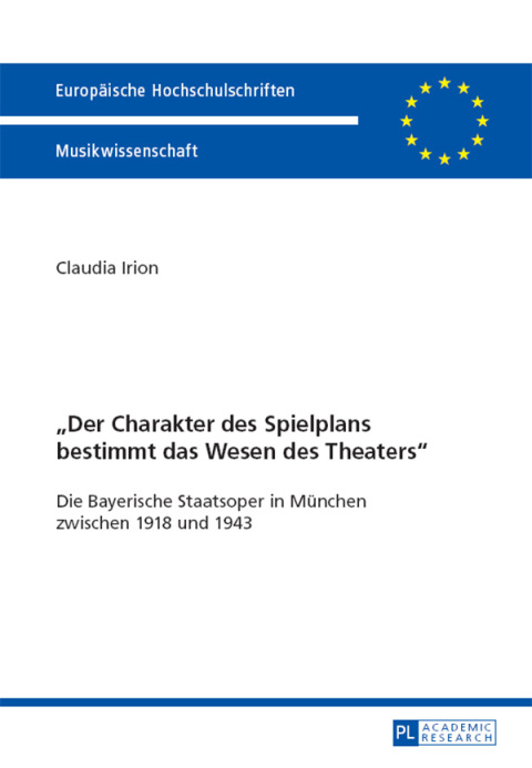 Cover image for book «Der Charakter des Spielplans bestimmt das Wesen des Theaters»