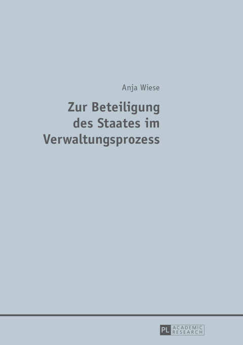 Cover image for book Zur Beteiligung des Staates im Verwaltungsprozess