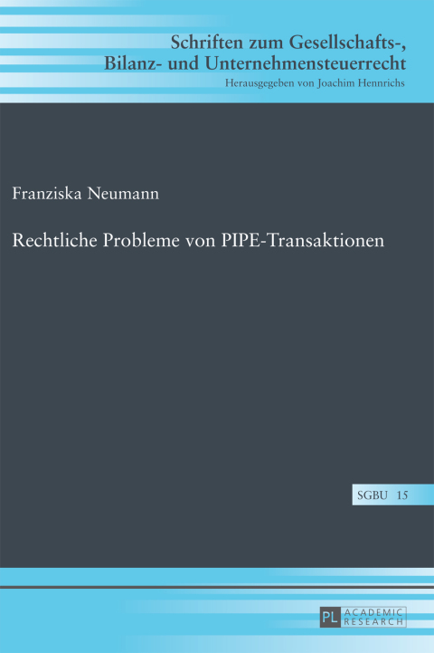 Cover image for book Rechtliche Probleme von PIPE-Transaktionen