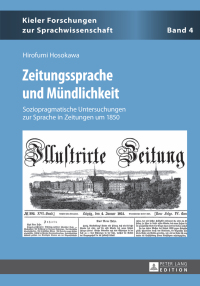 Cover image: Zeitungssprache und Mündlichkeit 1st edition 9783631649794