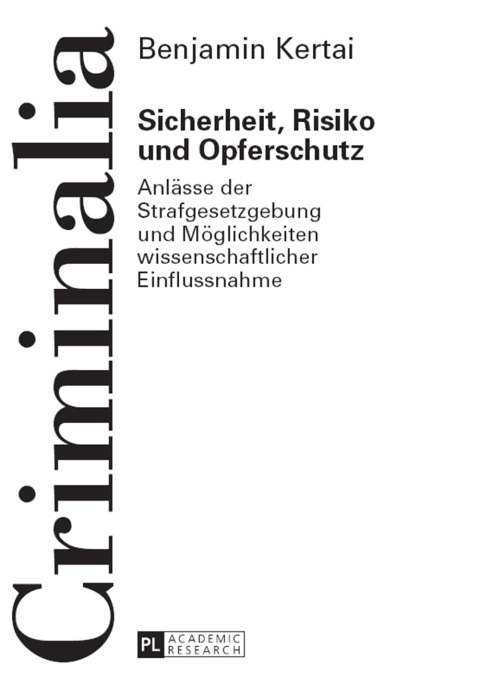 Cover image for book Sicherheit, Risiko und Opferschutz