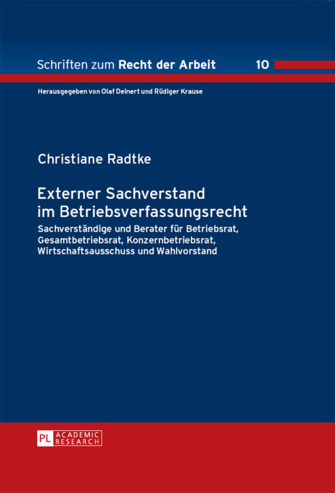 Cover image for book Externer Sachverstand im Betriebsverfassungsrecht