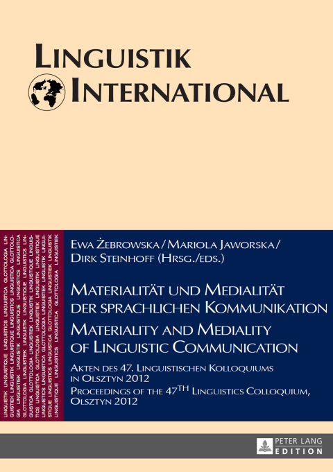 Cover image for book Materialitaet und Medialitaet der sprachlichen Kommunikation / Materiality and Mediality of Linguistic Communication