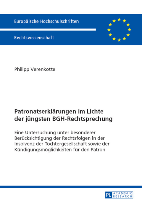 Cover image for book Patronatserklaerungen im Lichte der juengsten BGH-Rechtsprechung