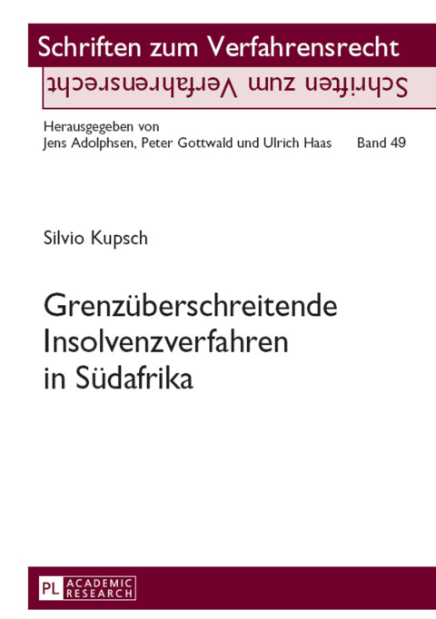 Cover image for book Grenzueberschreitende Insolvenzverfahren in Suedafrika