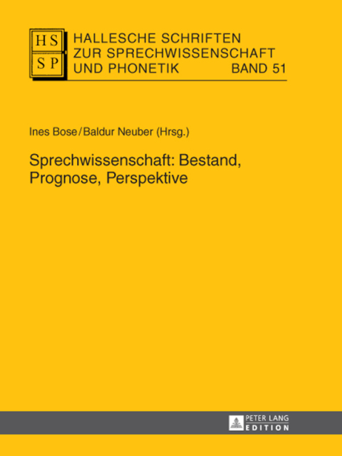 Cover image for book Sprechwissenschaft: Bestand, Prognose, Perspektive