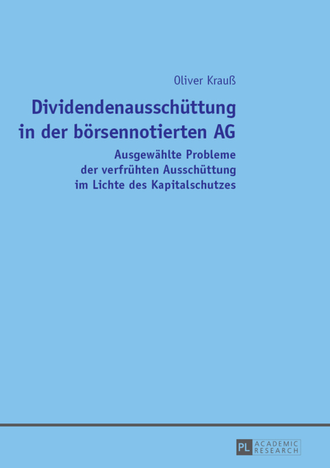 Cover image for book Dividendenausschuettung in der boersennotierten AG