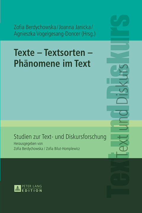 Cover image for book Texte – Textsorten – Phaenomene im Text