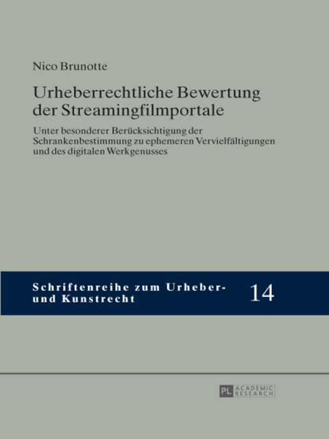 Cover image for book Urheberrechtliche Bewertung der Streamingfilmportale