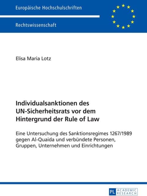 Cover image for book Individualsanktionen des UN-Sicherheitsrats vor dem Hintergrund der Rule of Law