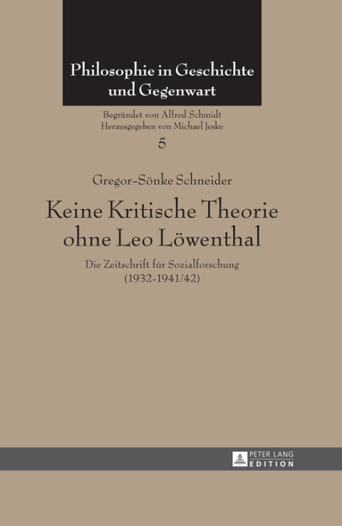 Cover image for book Keine Kritische Theorie ohne Leo Loewenthal