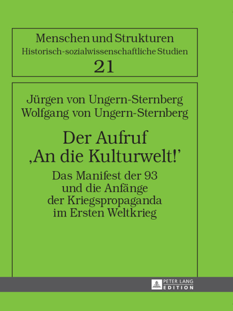 Cover image for book Der Aufruf «An die Kulturwelt!»