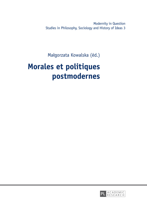 Cover image for book Morales et politiques postmodernes