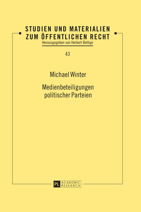 Cover image for book Medienbeteiligungen politischer Parteien