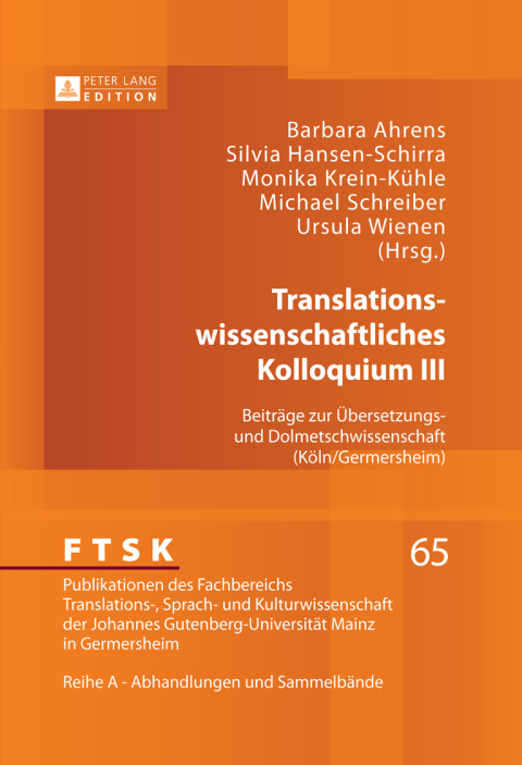 Cover image for book Translationswissenschaftliches Kolloquium III