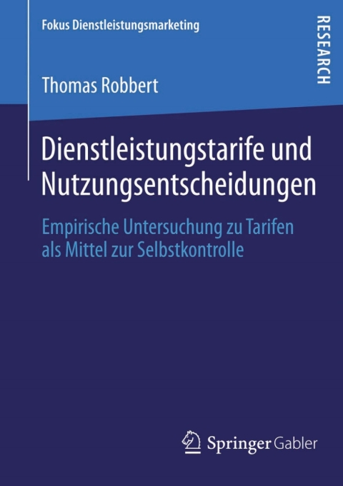 Cover image for book Dienstleistungstarife und Nutzungsentscheidungen