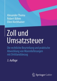 Cover image: Zoll und Umsatzsteuer 3rd edition 9783658001643