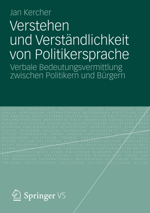 Cover image for book Verstehen und Verständlichkeit von Politikersprache
