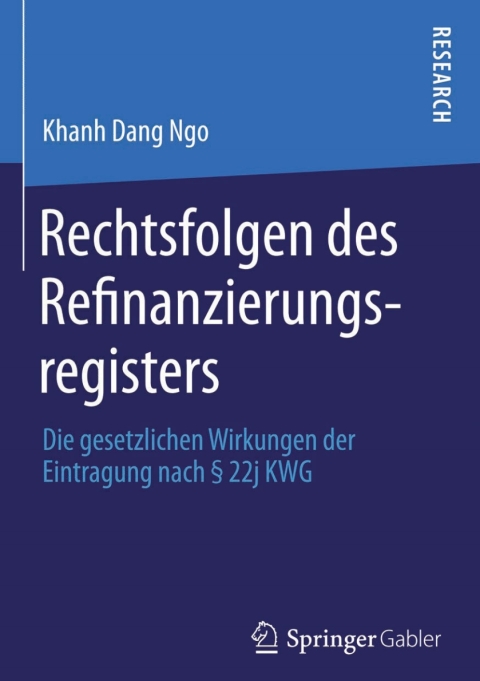 Cover image for book Rechtsfolgen des Refinanzierungsregisters