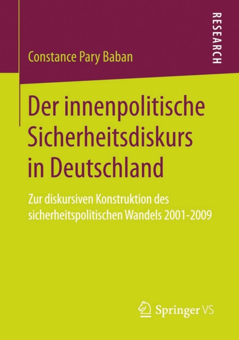 Cover image for book Der innenpolitische Sicherheitsdiskurs in Deutschland