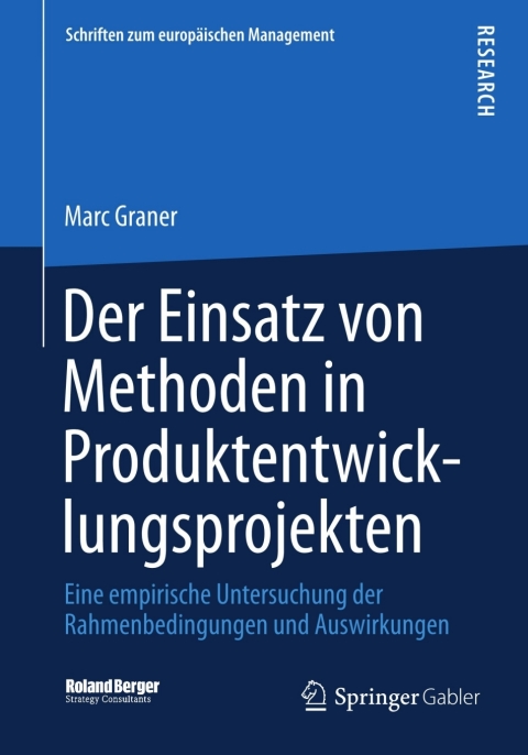 Cover image for book Der Einsatz von Methoden in Produktentwicklungsprojekten