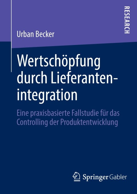 Cover image for book Wertschöpfung durch Lieferantenintegration