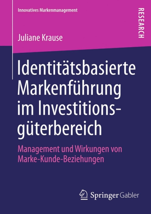Cover image for book Identitätsbasierte Markenführung im Investitionsgüterbereich