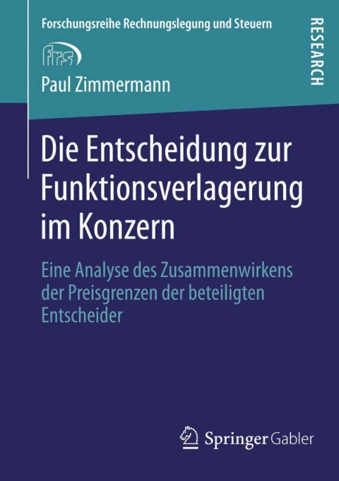 Cover image for book Die Entscheidung zur Funktionsverlagerung im Konzern