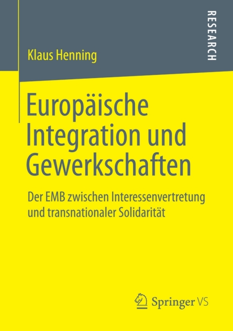 Cover image for book Europäische Integration und Gewerkschaften