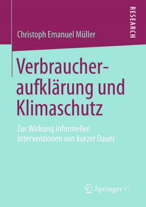 Cover image for book Verbraucheraufklärung und Klimaschutz