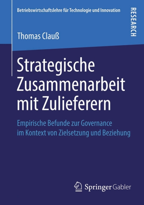 Cover image for book Strategische Zusammenarbeit mit Zulieferern