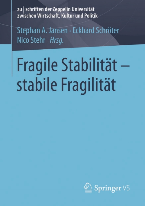 Cover image for book Fragile Stabilität – stabile Fragilität