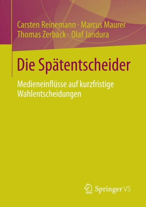 Cover image for book Die Spätentscheider