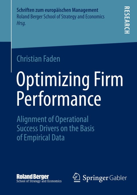 Cover image for book Optimizing Firm Performance