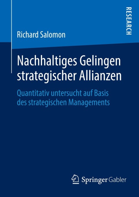 Cover image for book Nachhaltiges Gelingen strategischer Allianzen