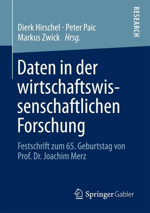 Cover image for book Daten in der wirtschaftswissenschaftlichen Forschung
