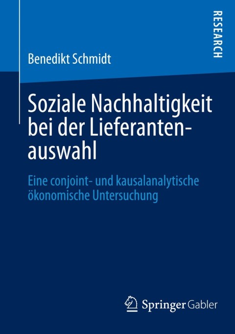 Cover image for book Soziale Nachhaltigkeit bei der Lieferantenauswahl