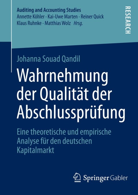 Cover image for book Wahrnehmung der Qualität der Abschlussprüfung