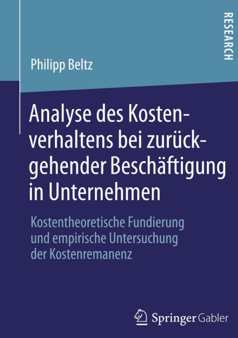 Cover image for book Analyse des Kostenverhaltens bei zurückgehender Beschäftigung in Unternehmen