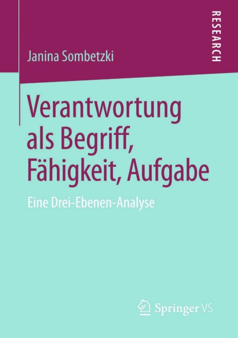 Cover image for book Verantwortung als Begriff, Fähigkeit, Aufgabe