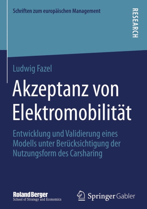 Cover image for book Akzeptanz von Elektromobilität
