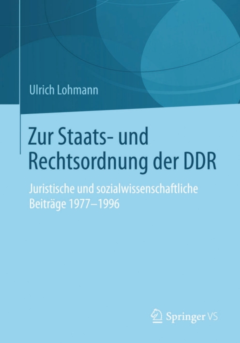 Cover image for book Zur Staats- und Rechtsordnung der DDR