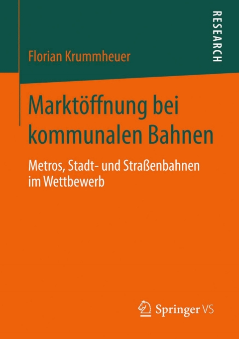 Cover image for book Marktöffnung bei kommunalen Bahnen