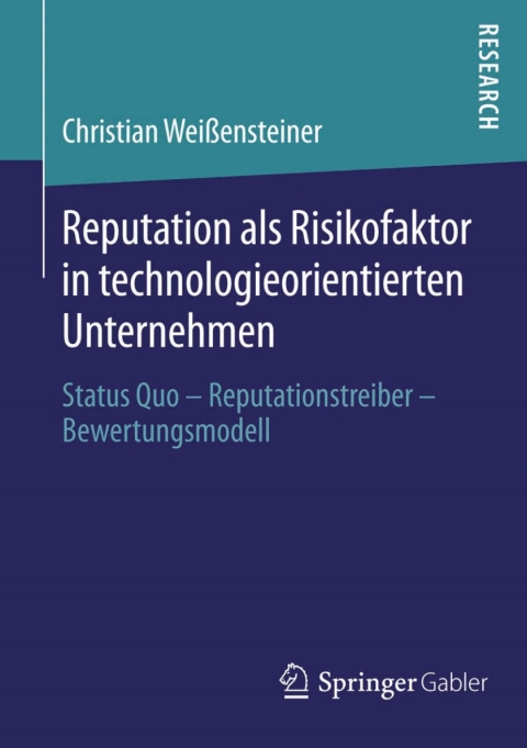 Cover image for book Reputation als Risikofaktor in technologieorientierten Unternehmen