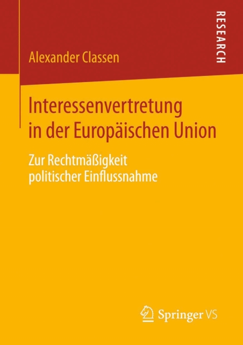 Cover image for book Interessenvertretung in der Europäischen Union