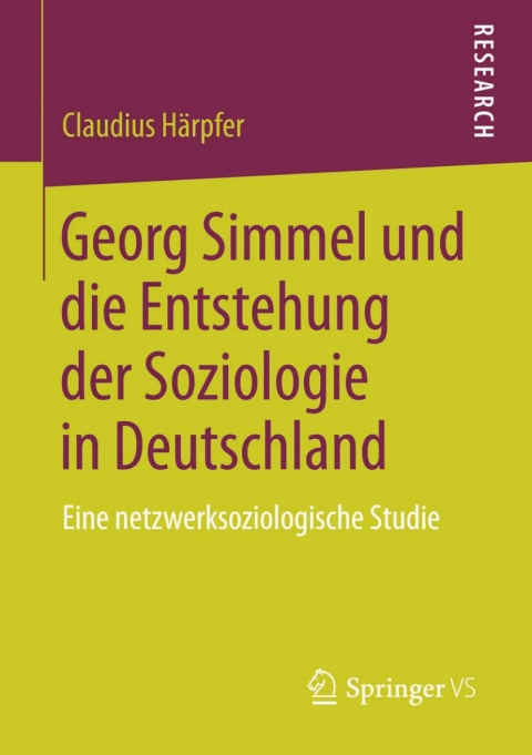 Cover image for book Georg Simmel und die Entstehung der Soziologie in Deutschland